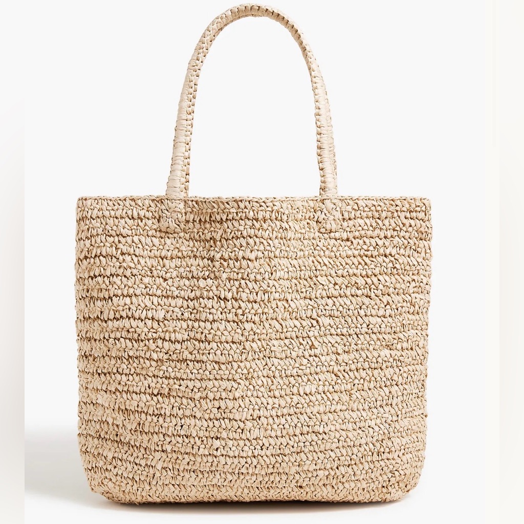 *Nwt: J.Crew Packable Straw Tote Bag